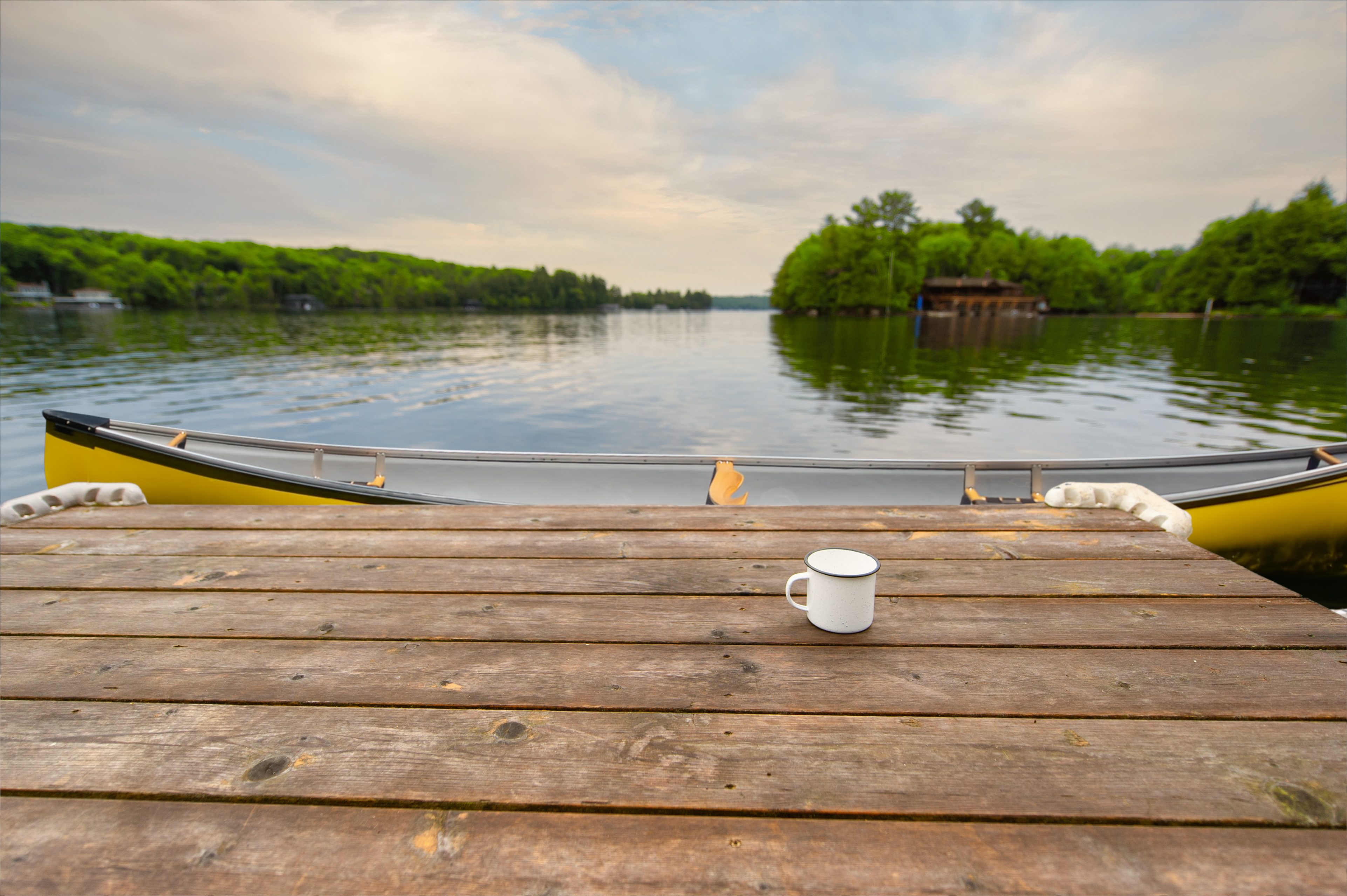 Death Cafe coffee and canoe