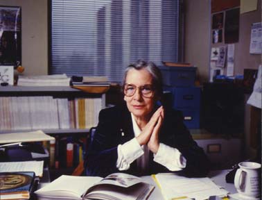 Olive Dickason at her desk