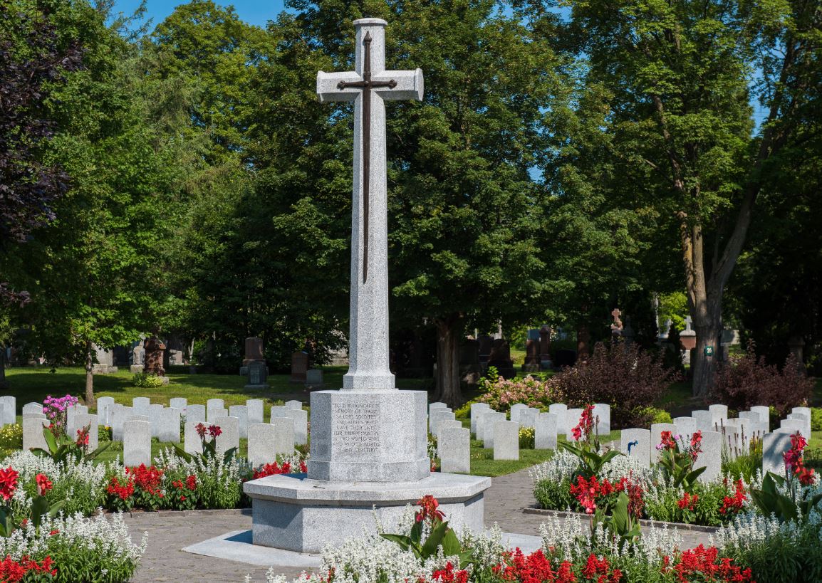 Cross of Sacrifice in the Veterans Sections