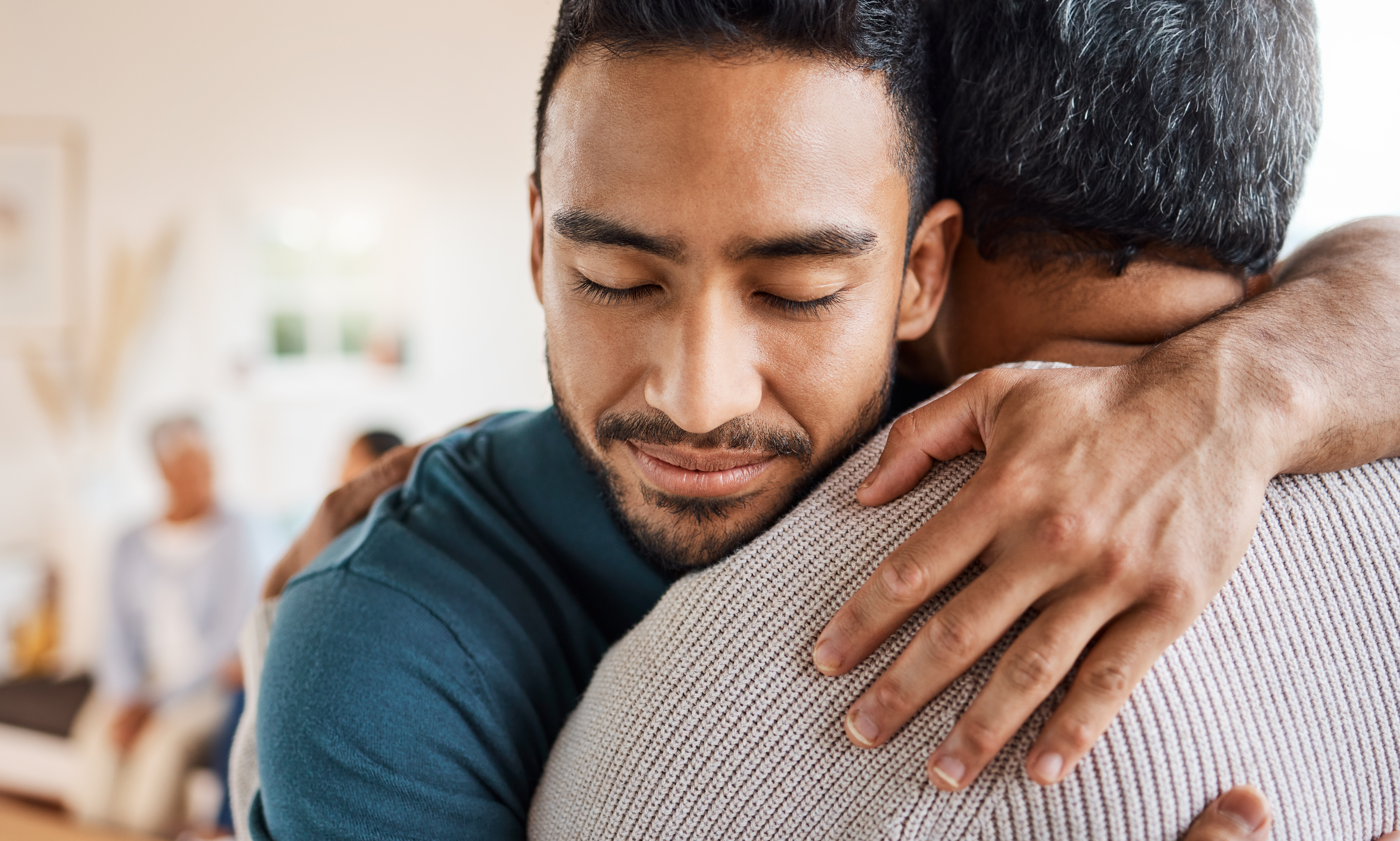 Two people hugging